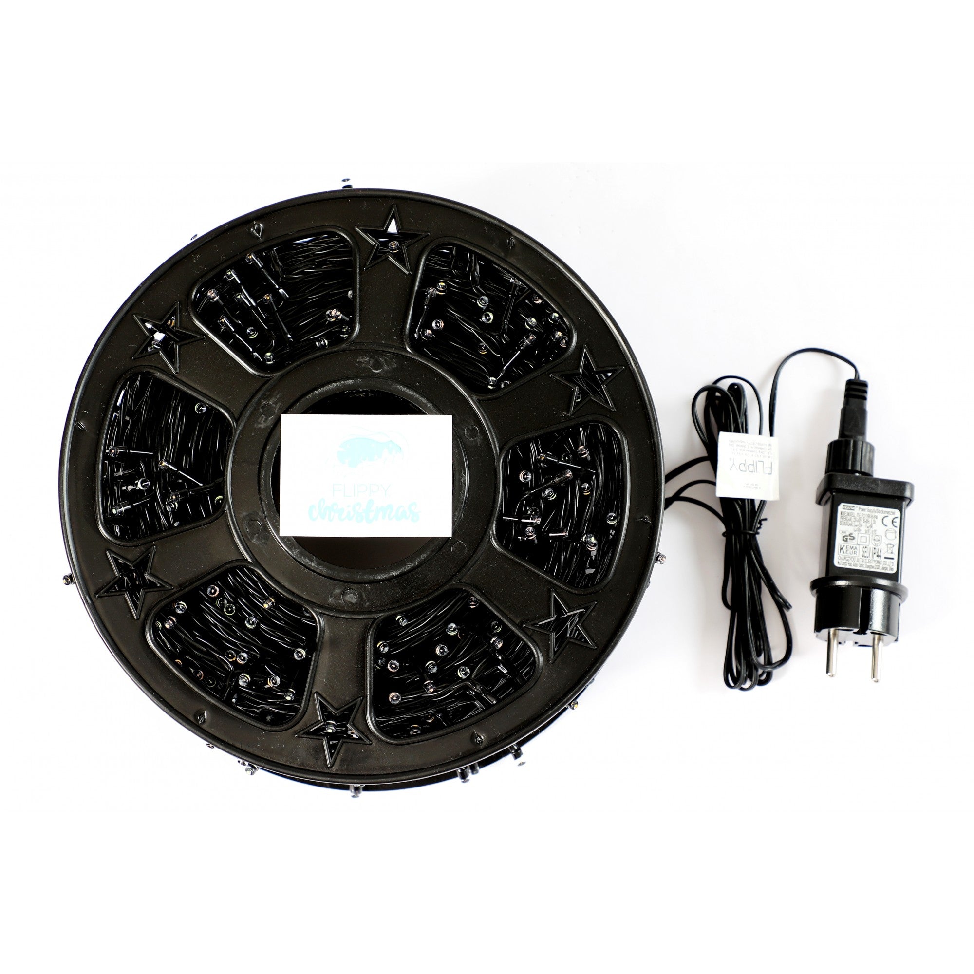 Instalatie Craciun liniara cu transformator, 100m, multicolor, 1000 LED-uri, fir negru, 8 jocuri de lumini, Flippy-4