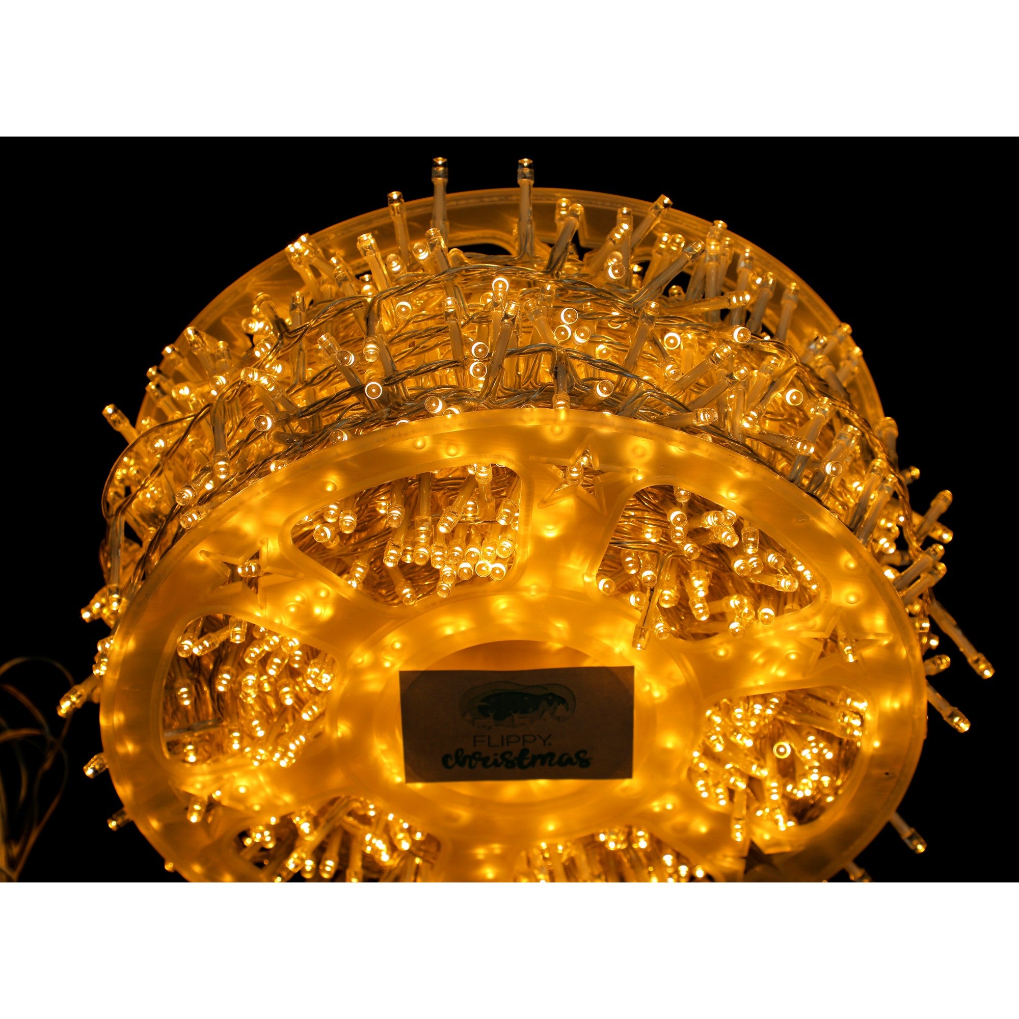 Instalatie Craciun liniara, fir transparent, cu transformator, 50m, alb cald, 2000 LED-uri, 8 jocuri de lumini, Flippy-4