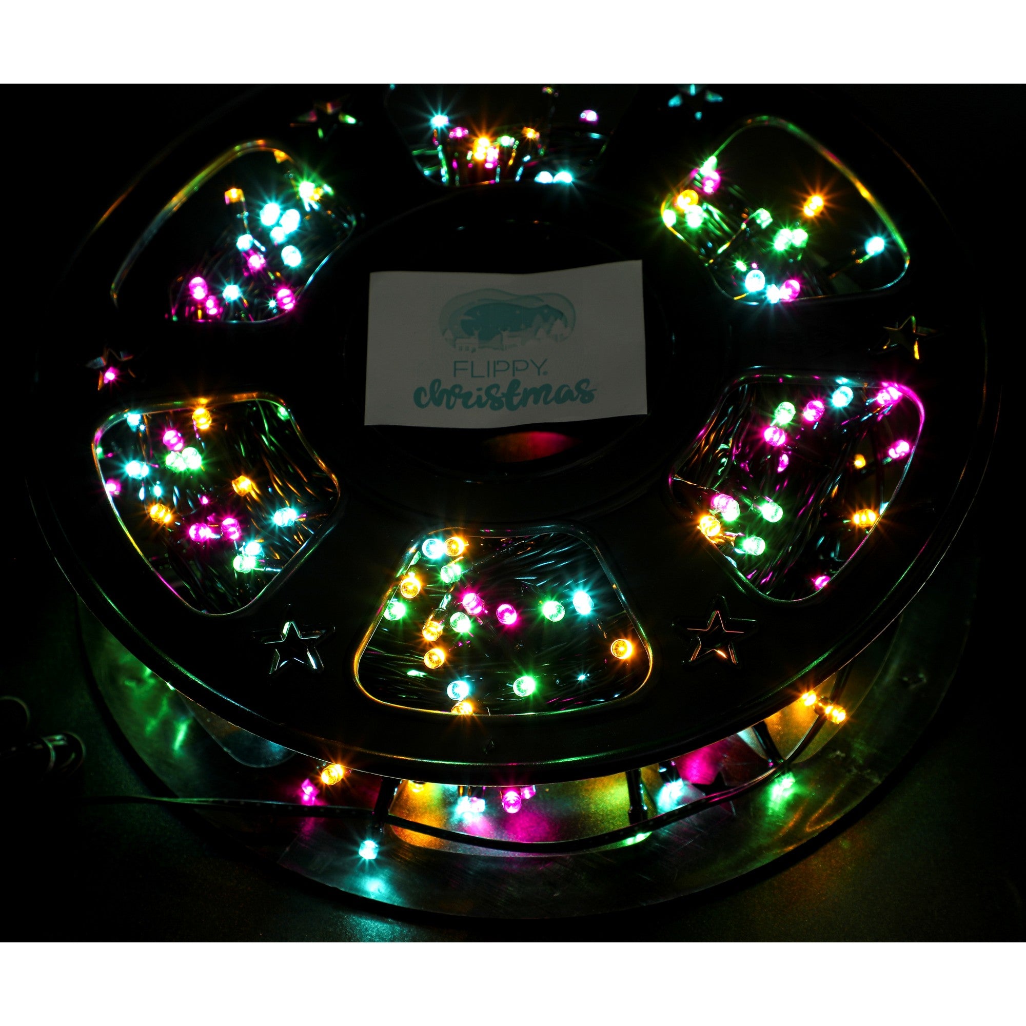 Instalatie Craciun liniara, fir negru, cu transformator, 50m, multicolor, 500 LED-uri, 8 jocuri de lumini, Flippy-4