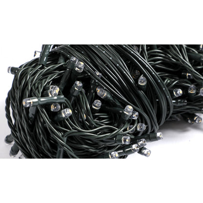 Instalatie Craciun liniara, cu transformator, 20 m, Alb Cald, 200 LED-uri V5, 8 jocuri de lumini, fir verde, Flippy-3