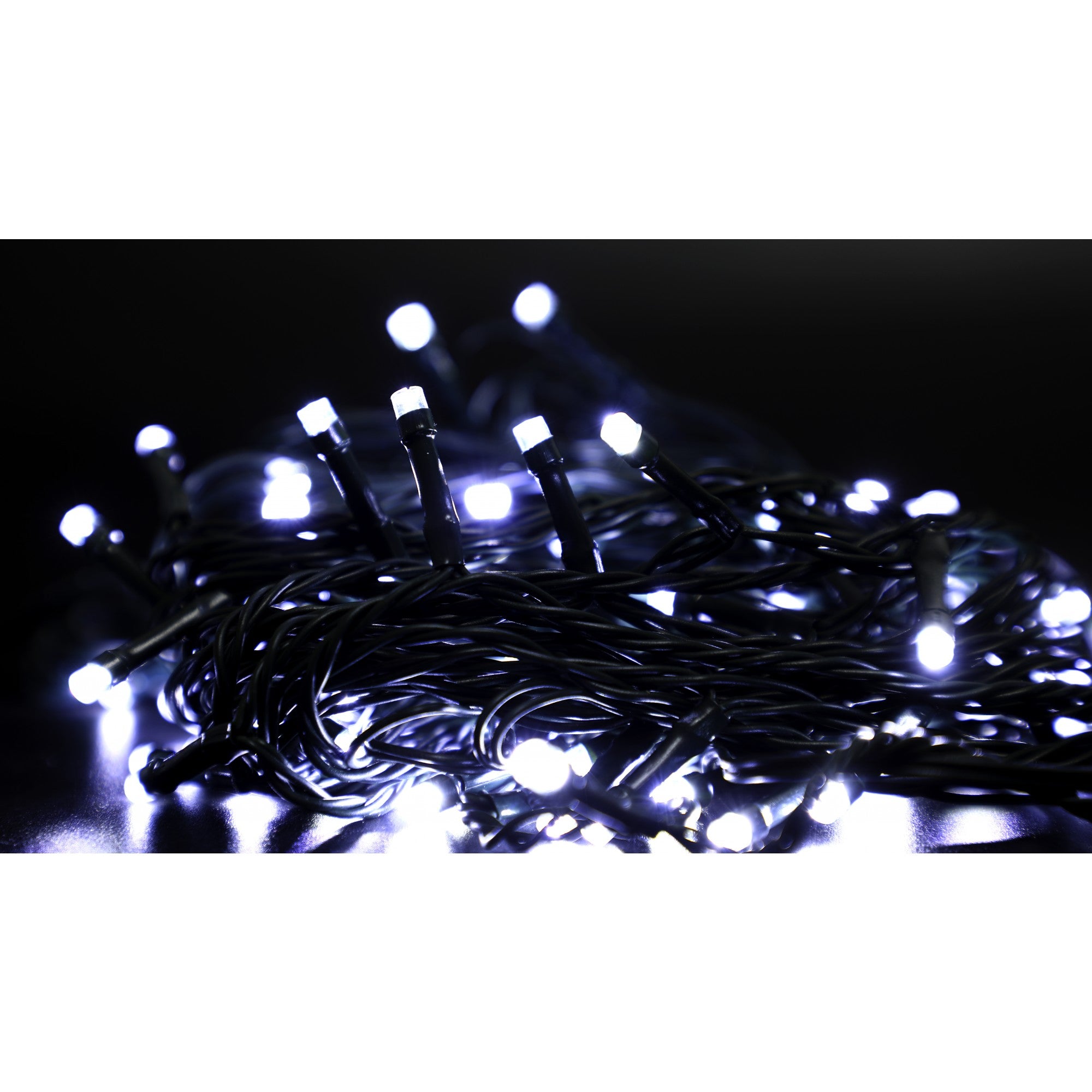 Instalatie Craciun liniara, cu transformator 31V, 10m, Alb Rece, 100 LED-uri V5, 8 jocuri de lumini, Fir verde, Flippy-4