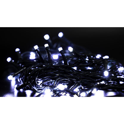 Instalatie Craciun liniara, cu transformator 31V, 10m, Alb Rece, 100 LED-uri V5, 8 jocuri de lumini, Fir verde, Flippy-4