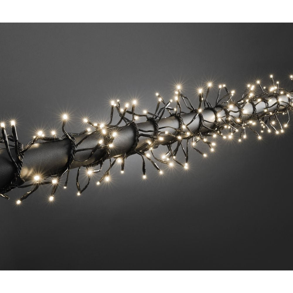 Instalatie Craciun Profesionala de Exterior IP65, 30 m, 300 Led-uri Mari ,Liniara, Alb cald, Interconectabila, Prelungitor 6.5 m inclus, Fir Negru, Flippy-3