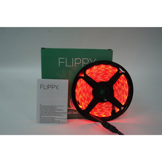 Instalatie Craciun, tip  Banda RGB Multicolor Luminoasa cu telecomanda, 5 m, 270 Led-uri, Flippy, Atentie! Necesita Alimentator-1