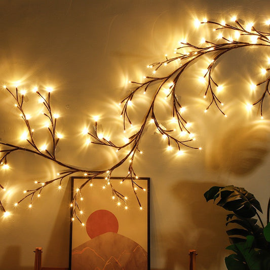 Instalatie Craciun tip Creanga Flippy, 144 LED-uri, Conectare USB, 8 Jocuri de Lumini, Telecomanda, 2.5 m, Prelungitor 2 m, 3V, Fir Negru, Alb Cald-0