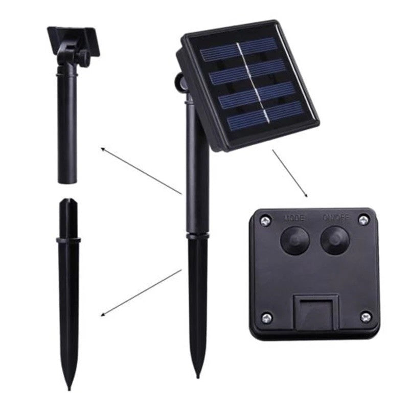 Instalatie Craciun, Tip Globuri de cristal, 100 Led-uri, 12 metri, Alb cald, Energie solara, Senzor de lumina, Flippy-7