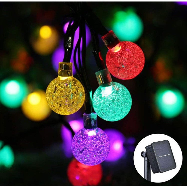 Instalatie Craciun, Tip Globuri de cristal, 30 Led-uri, 6.5 metri, Multicolor, Energie solara, Senzor de lumina, Flippy-4
