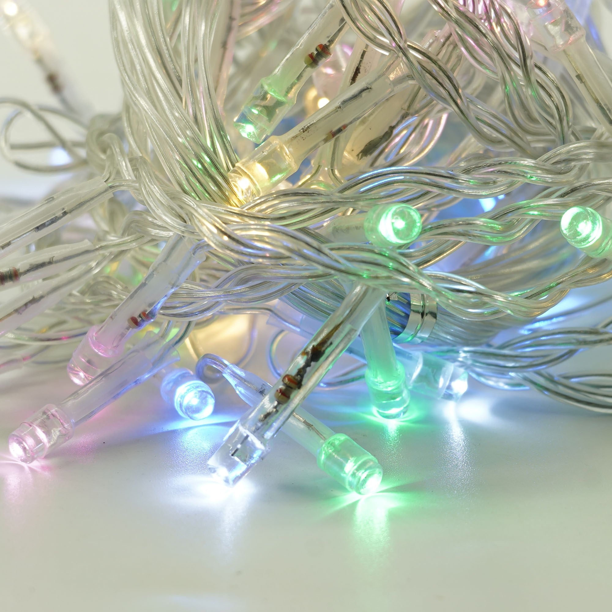 Instalatie Craciun, Tip Perdea, 1 m x 1 m, 60 LED-uri, Multicolor, Controler, 8 jocuri de lumini, Interconectabila, Fir transparent, Interior/ Exterior, Yoto-2