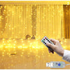 Instalatie Craciun, Tip Perdea IP44, 3m x 1m, 100 Led-uri, Alb cald, USB si telecomanda cu 8 functii, Flippy-0