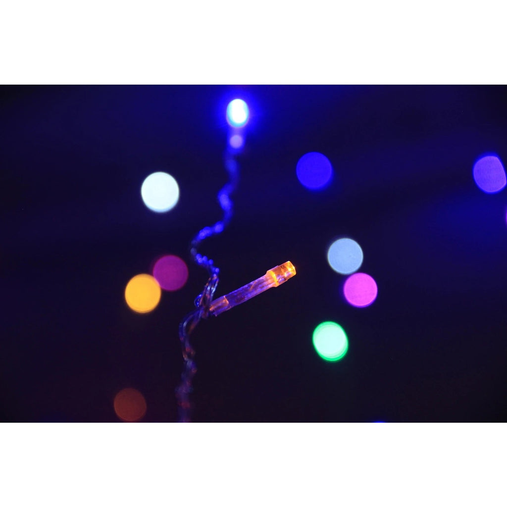 Instalatie Craciun, Tip Perdea IP44, 3m x 1m, 100 Led-uri, Multicolor, USB si telecomanda cu 8 functii, Flippy-3