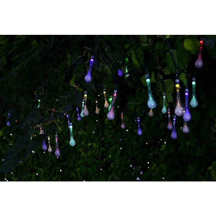 Instalatie Craciun, Tip Picaturi, 20 Led-uri, 5 metri, Multicolor, Energie solara, Senzor de lumina, Flippy-3