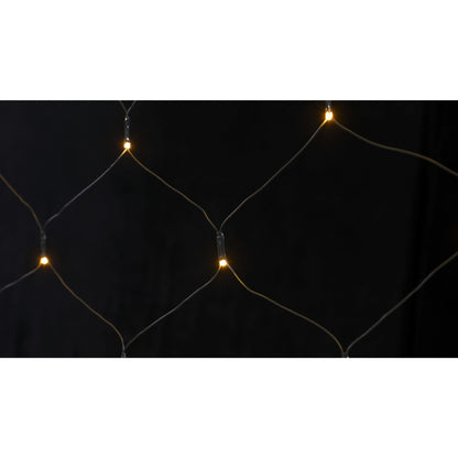 Instalatie Craciun tip plasa, cu transformator 31V, 1.5 m x 1.5 m, Alb Cald, 120 LED-uri V5, 8 jocuri de lumini, fir verde, Flippy-6