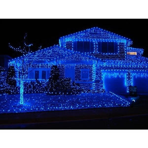 Instalatie Craciun Turturi, IP44, 40 m, 1144 Led-uri ,Perdea Franjurata, Albastru, 8 jocuri de lumini, Transformator 31 V, Putere 9 W, Interconectabila, Interior/Exterior, Prelungitor 3 m inclus, Fir Transparent, Flippy-0