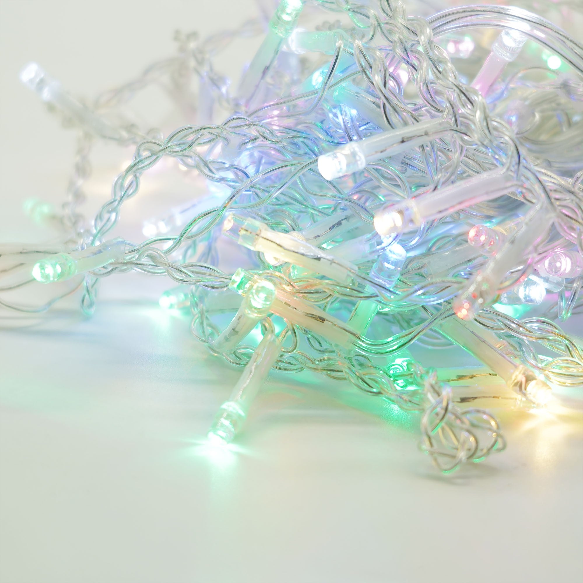 Instalatie Craciun Yoto, Tip Franjuri/Turturi, 4 m, 120 LED-uri, Prelungitor 1.5 m, 8 Jocuri de Lumini, Interconectabila, Conectare la Retea, Fir transparent, Interior/Exterior, Multicolor-8