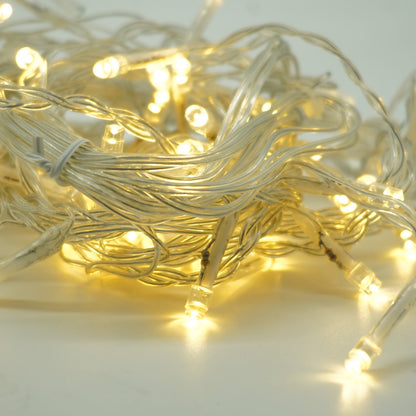 Instalatie Craciun Yoto, Tip Perdea, 2 m x 1 m, 120 LED-uri, Prelungitor 1.5 m, 8 Jocuri de Lumini, Interconectabila, Fir transparent, Interior/Exterior, Alb Cald-5