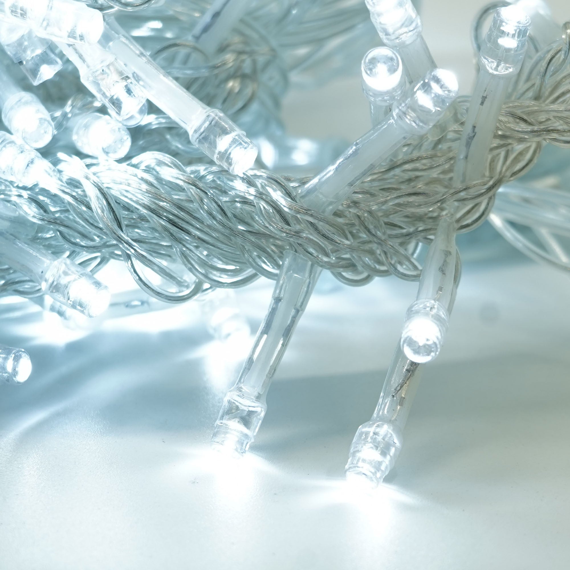 Instalatie Craciun Yoto, Tip Perdea, 2 m x 2 m, 240 LED-uri, Prelungitor 1.5 m, 8 Jocuri de Lumini, Interconectabila, Fir transparent, Interior/Exterior, Alb Rece-6
