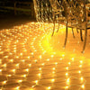 Instalatie Craciun Yoto, Tip Plasa, 1.2 m x 1.2 m, 80 LED-uri, Prelungitor 1.5 m, 8 Jocuri de Lumini, Interconectabila, Fir transparent, Interior/Exterior, Alb Cald-0