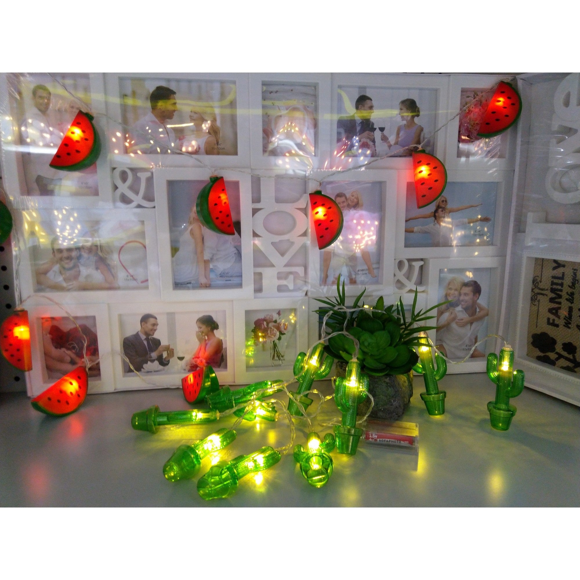 Instalatie de Craciun cu Baterii Fir Transparent Tip Sir 1.5 m 10 LED -uri Cactus Alb Cald-0