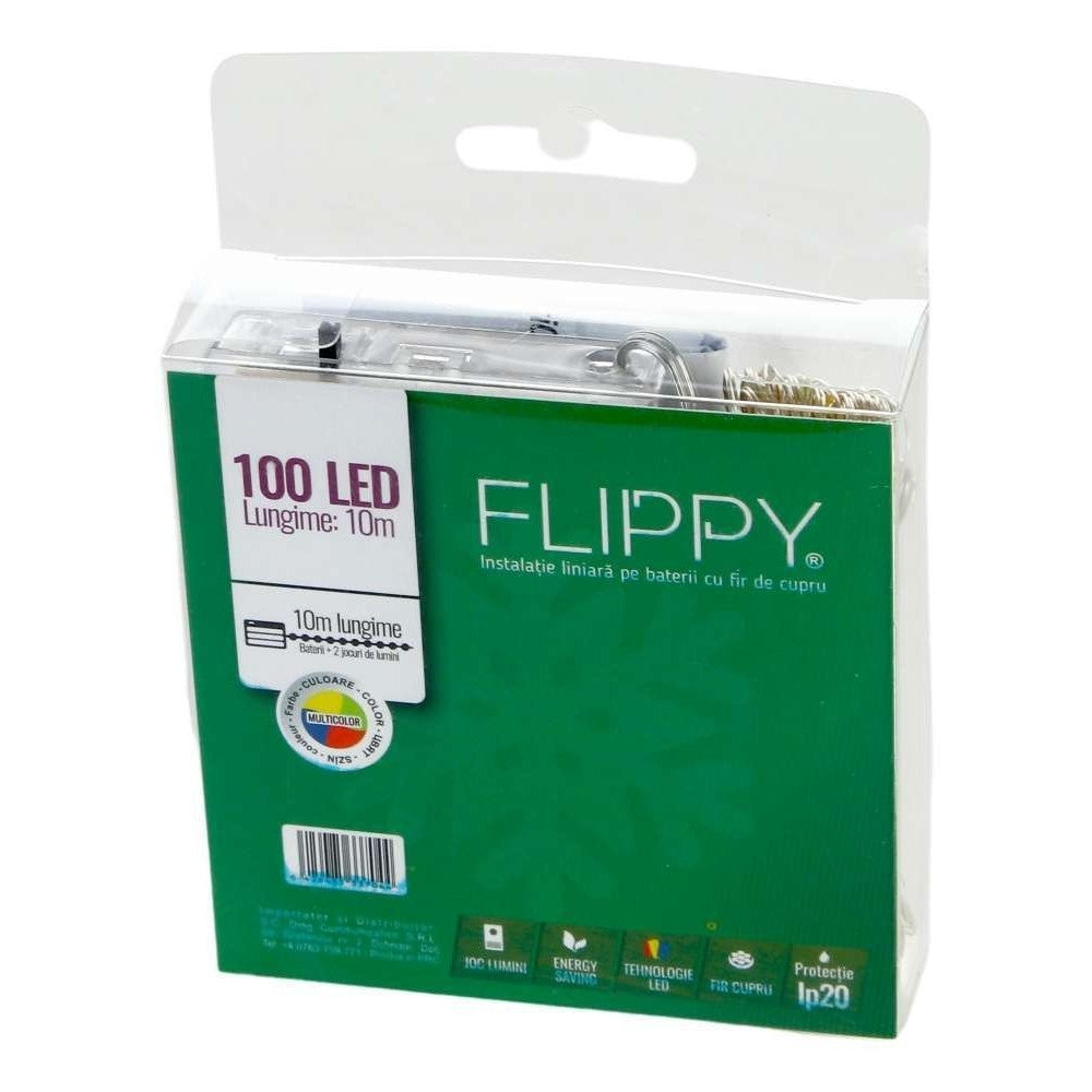 Instalatie de Craciun cu Baterii Tip Liniar, 2 jocuri de lumini, Fir Cupru 10 m 100 LED -uri, Multicolor-3