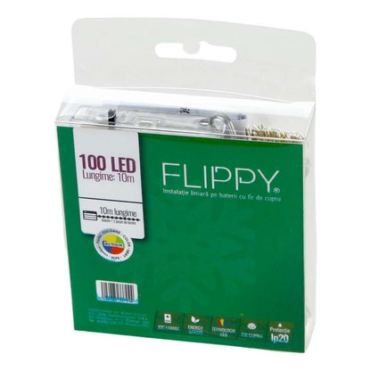 Instalatie de Craciun cu Baterii Tip Liniar, 2 jocuri de lumini, Fir Cupru 10 m 100 LED -uri, Multicolor-3