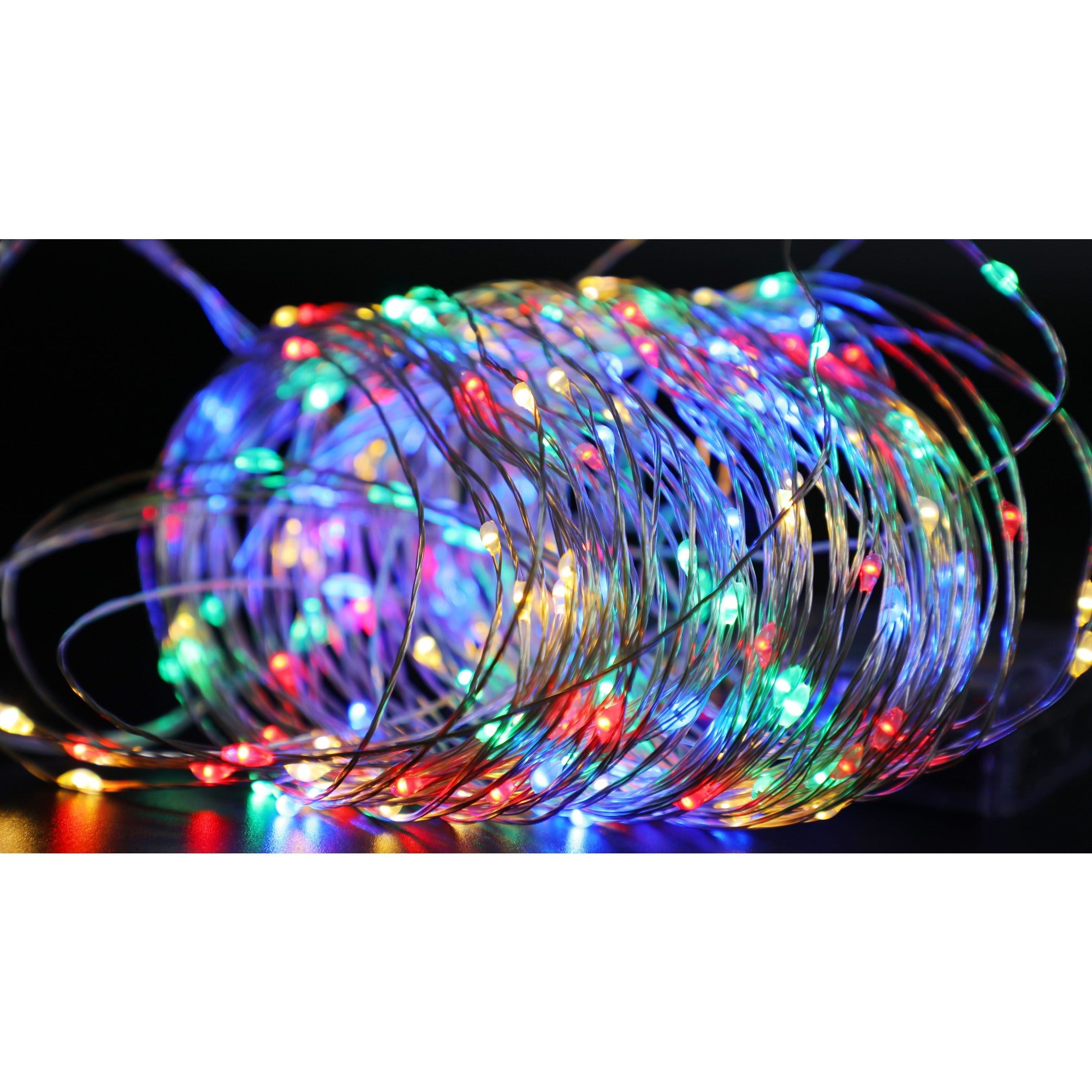 Instalatie de Craciun, Liniara, 20 m, Baterii, 200 LED-uri, Multicolor, 2 Jocuri de Lumini, Fir Cupru, Interior/Exterior, Flippy-9
