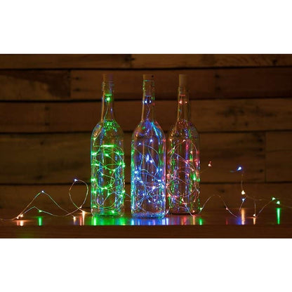 Instalatie de Craciun, Liniara, 3 m, Baterii, 30 LED-uri, 2 Jocuri de Lumini, Fir Cupru, Multicolor-5