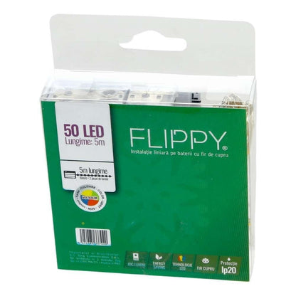 Instalatie de Craciun cu Baterii Tip Liniar, 2 jocuri de lumini, Fir Cupru 5 m 50 LED -uri, Multicolor-3