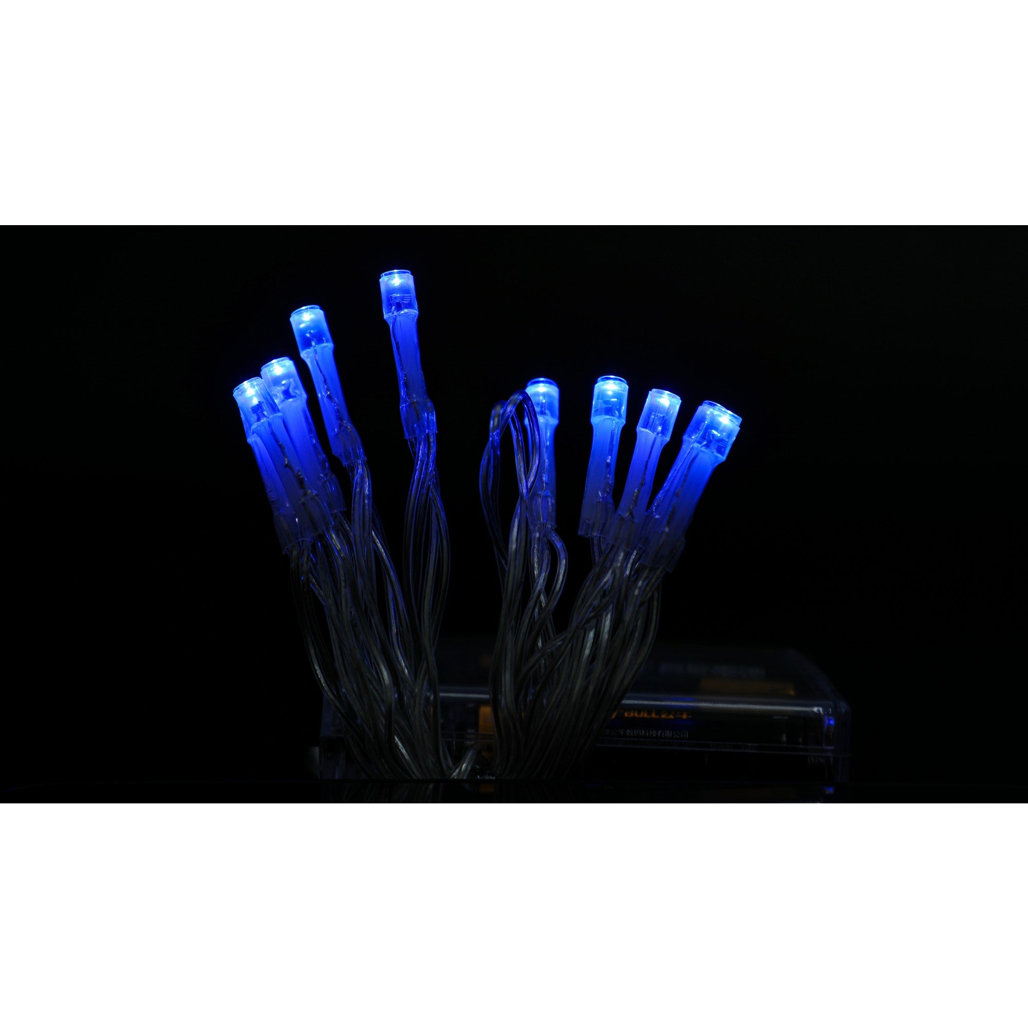 Instalatie de Craciun cu Baterii Tip Liniar, 2 jocuri de lumini, Fir transparent 1 m 10 LED -uri, Albastru-3