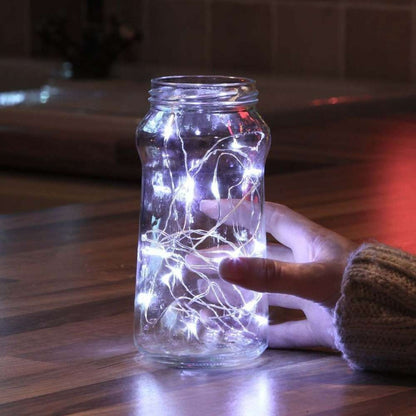 Instalatie de Craciun cu Baterii Tip Liniar, 2 jocuri de lumini, Fir Transparent 3 m 30 LED -uri, Alb Rece-4