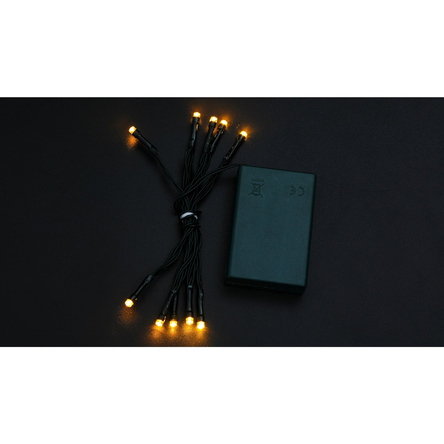 Instalatie de Craciun cu Baterii Tip Liniar, 2 jocuri de lumini, Fir Verde 1 m 10 LED -uri, Alb Cald-6