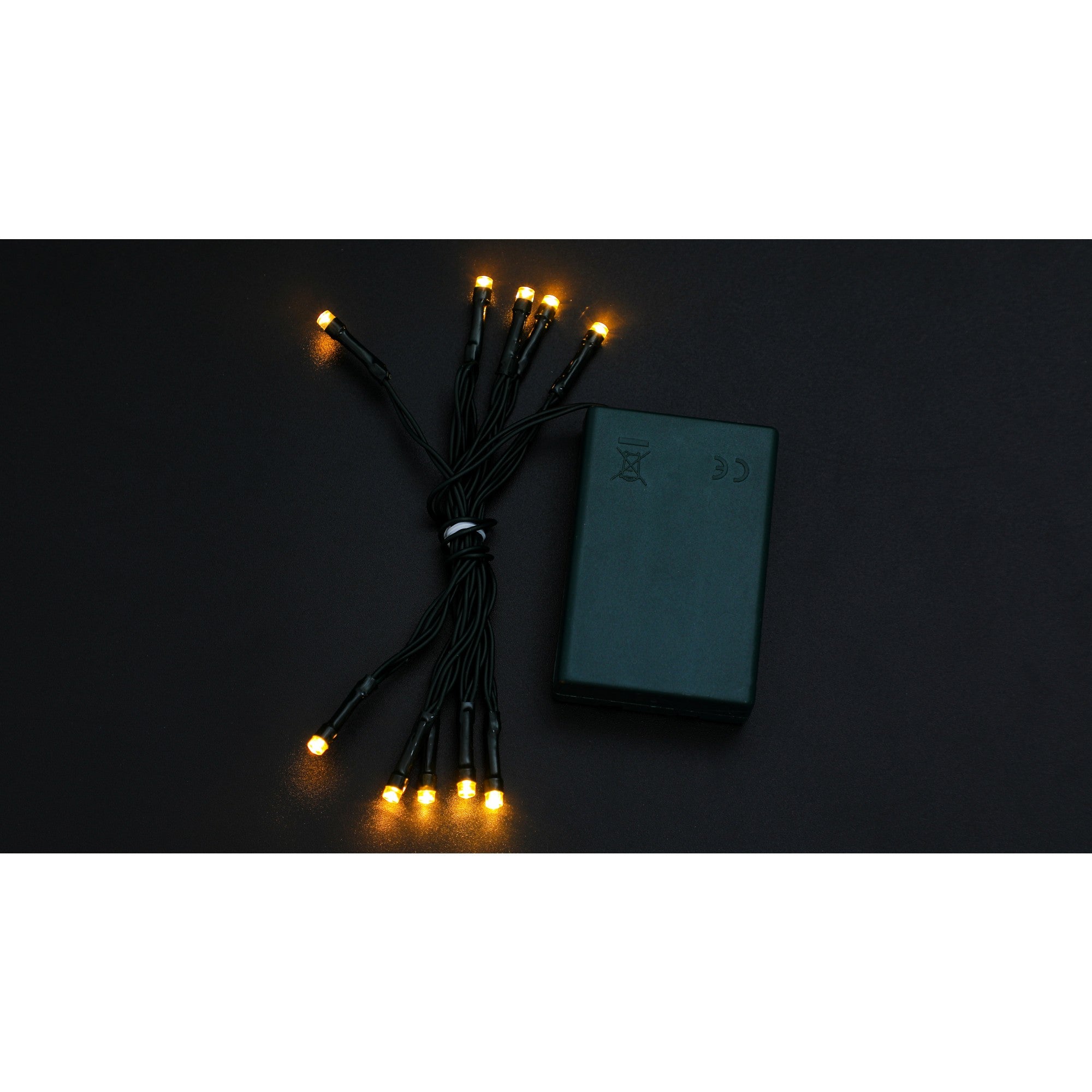 Instalatie de Craciun cu Baterii Tip Liniar, 2 jocuri de lumini, Fir Verde 1 m 10 LED -uri, Alb Cald-6