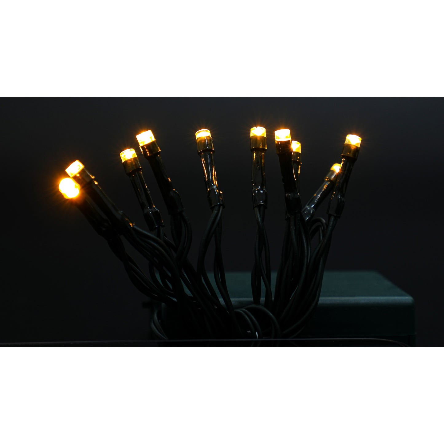 Instalatie de Craciun cu Baterii Tip Liniar, 2 jocuri de lumini, Fir Verde 1 m 10 LED -uri, Alb Cald-7