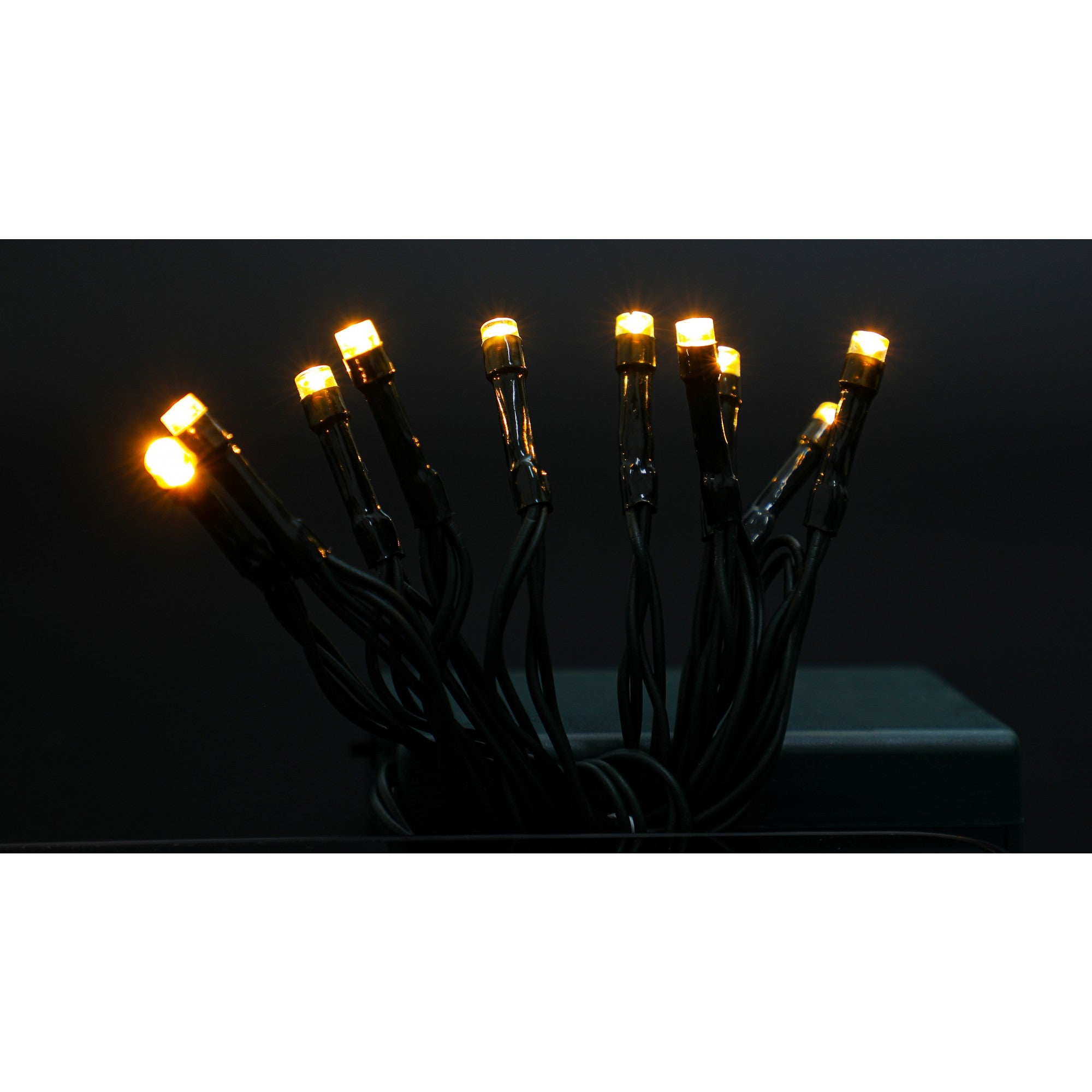 Instalatie de Craciun cu Baterii Tip Liniar, 2 jocuri de lumini, Fir Verde 1 m 10 LED -uri, Alb Cald-7