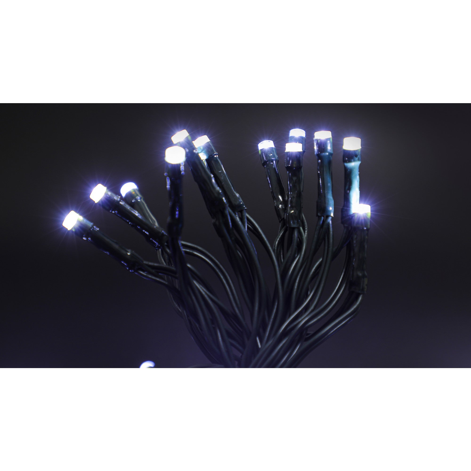 Instalatie de Craciun cu Baterii Tip Liniar, 2 jocuri de lumini, Fir Verde 3 m 30 LED -uri, Alb Rece-7
