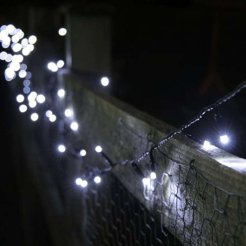 Instalatie de Craciun cu Baterii Tip Liniar, 2 jocuri de lumini, Fir Verde 3 m 30 LED -uri, Alb Rece-0