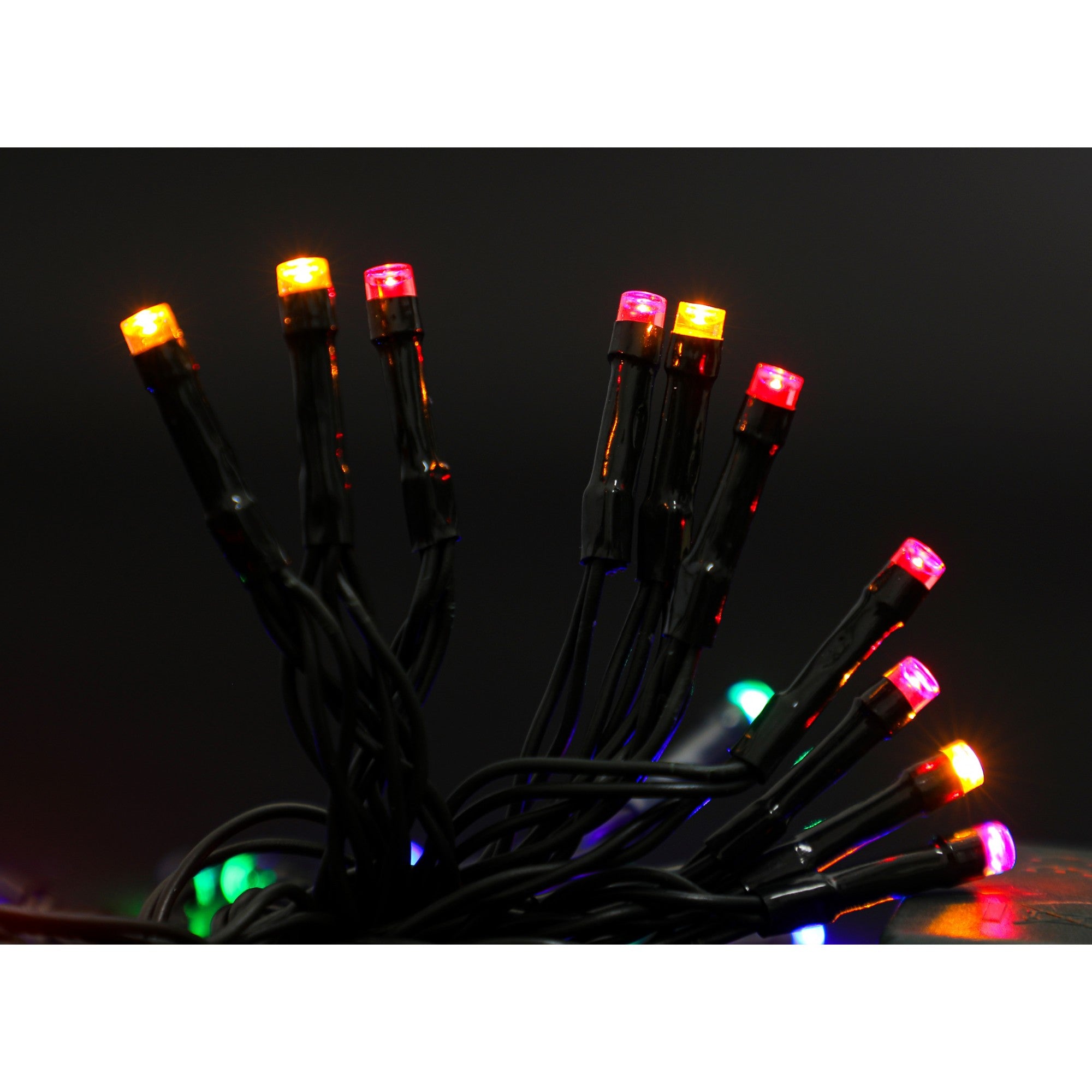 Instalatie de Craciun cu Baterii Tip Liniar, 2 jocuri de lumini, Fir Verde 3 m 30 LED -uri, Multicolor-0