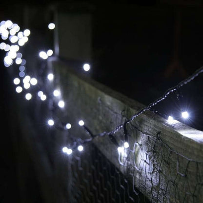 Instalatie de Craciun cu Baterii Tip Liniar, 2 jocuri de lumini, Fir Verde 5 m 50 LED -uri, Alb Rece-2