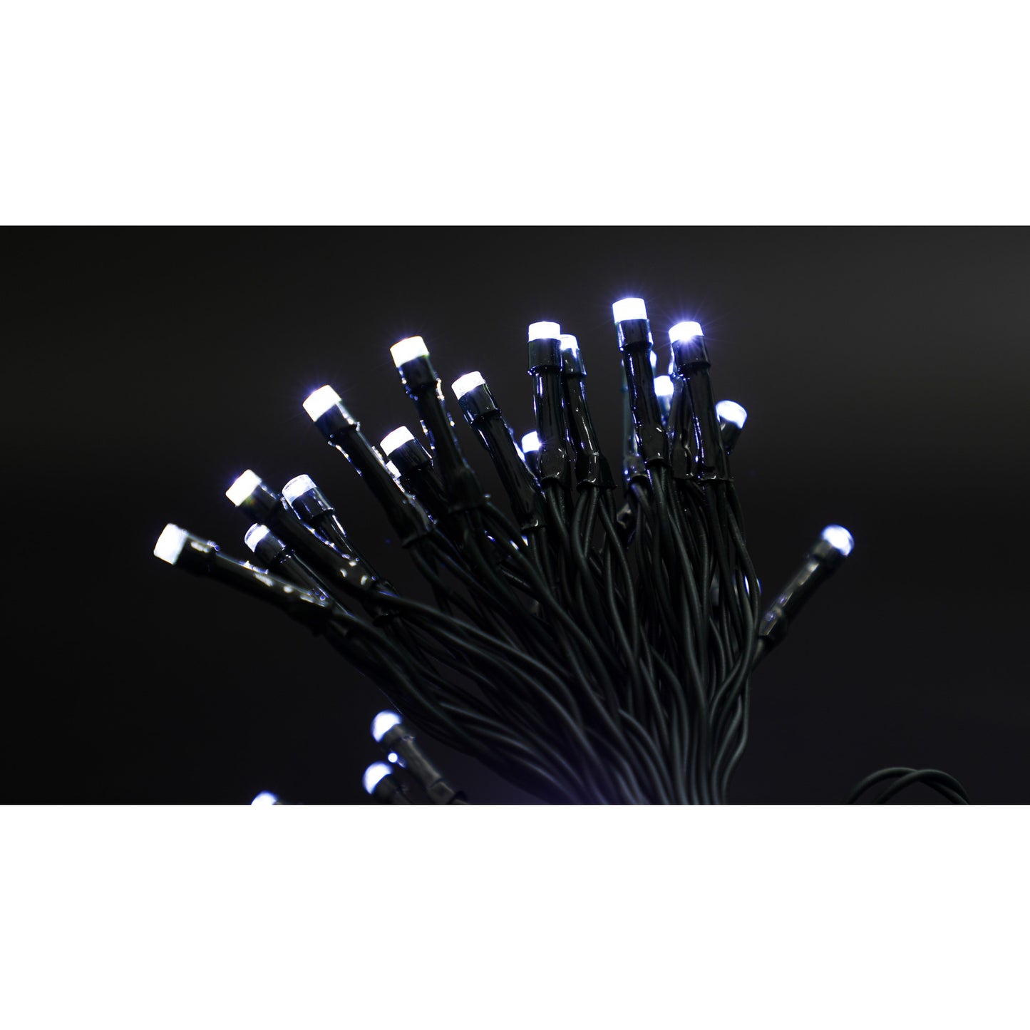 Instalatie de Craciun cu Baterii Tip Liniar, 2 jocuri de lumini, Fir Verde 5 m 50 LED -uri, Alb Rece-7