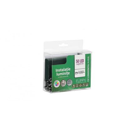 Instalatie de Craciun cu Baterii Tip Liniar, 2 jocuri de lumini, Fir Verde 5 m 50 LED -uri, Multicolor-3