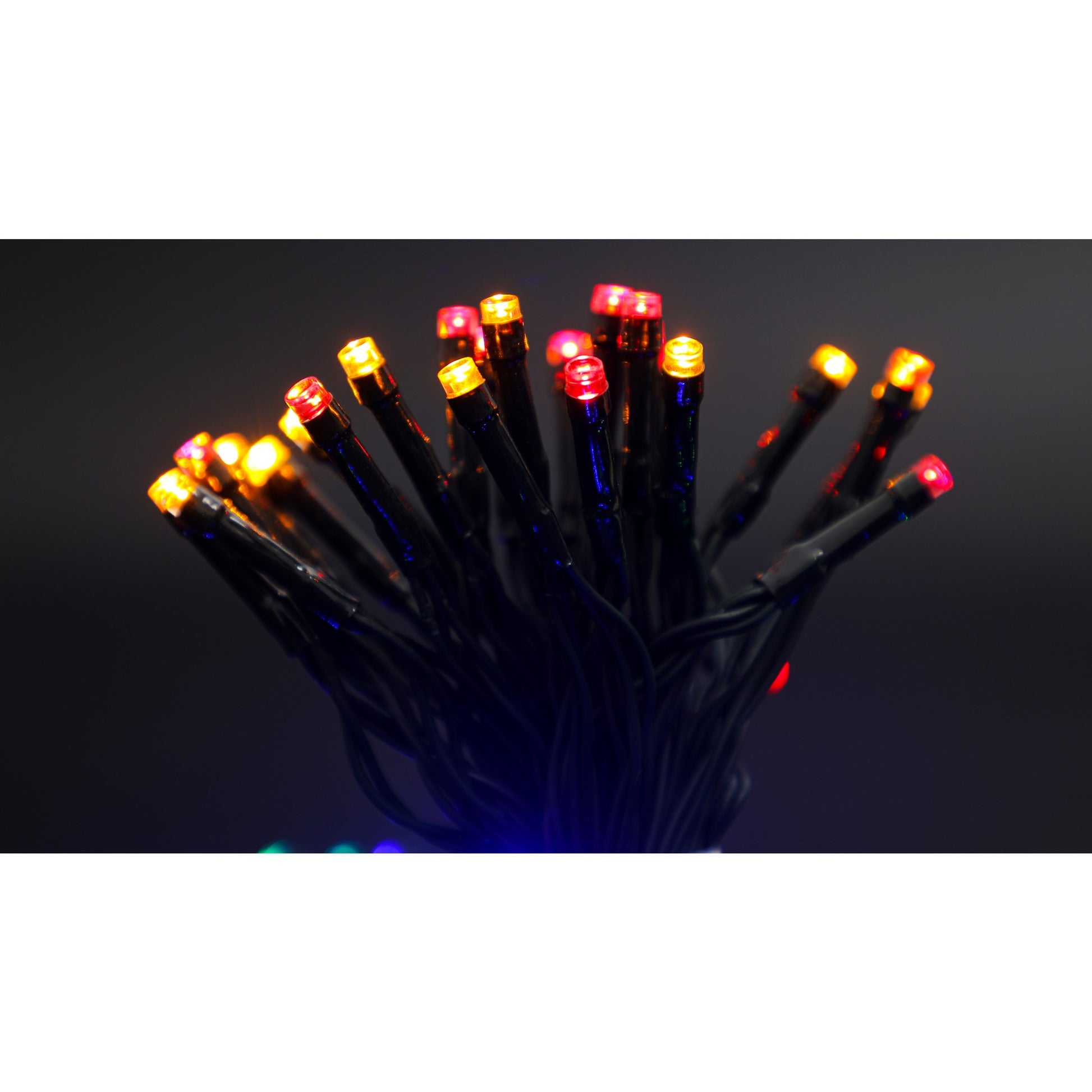 Instalatie de Craciun cu Baterii Tip Liniar, 2 jocuri de lumini, Fir Verde 5 m 50 LED -uri, Multicolor-7