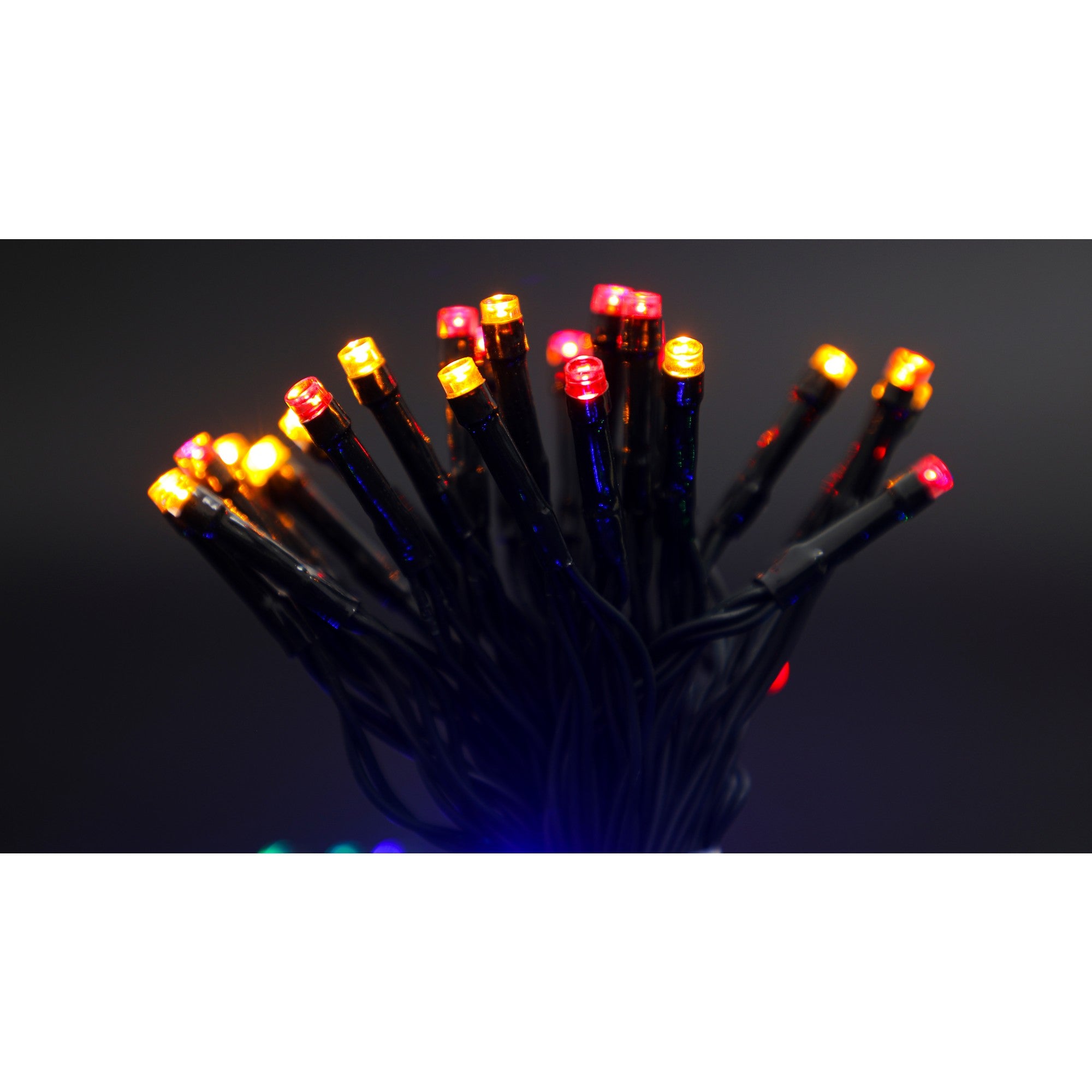 Instalatie de Craciun cu Baterii Tip Liniar, 2 jocuri de lumini, Fir Verde 5 m 50 LED -uri, Multicolor-7