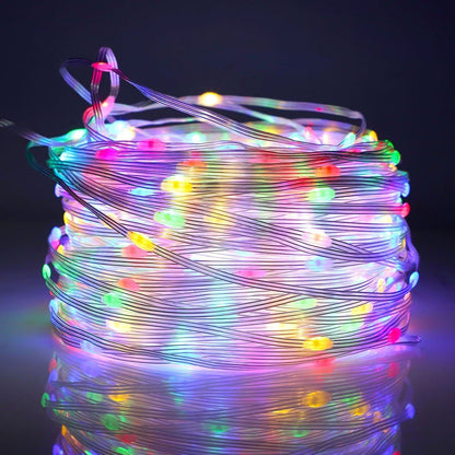 Instalatie de Craciun Flippy, liniara, cu 200 micro LED-uri, 20 m, 220V, conectare la retea, cu 8 jocuri de lumini, interior/exterior, fir transparent, 3 fire cupru, multicolora-3