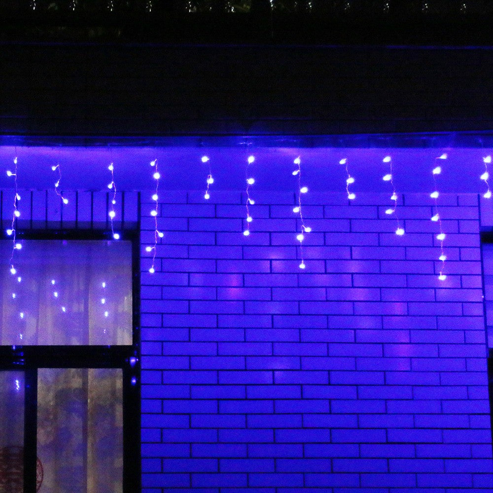 Instalatie de Craciun Flippy® Tip Franjuri, 12 m, 300 LED-uri, Interconectabila, Albastru-3
