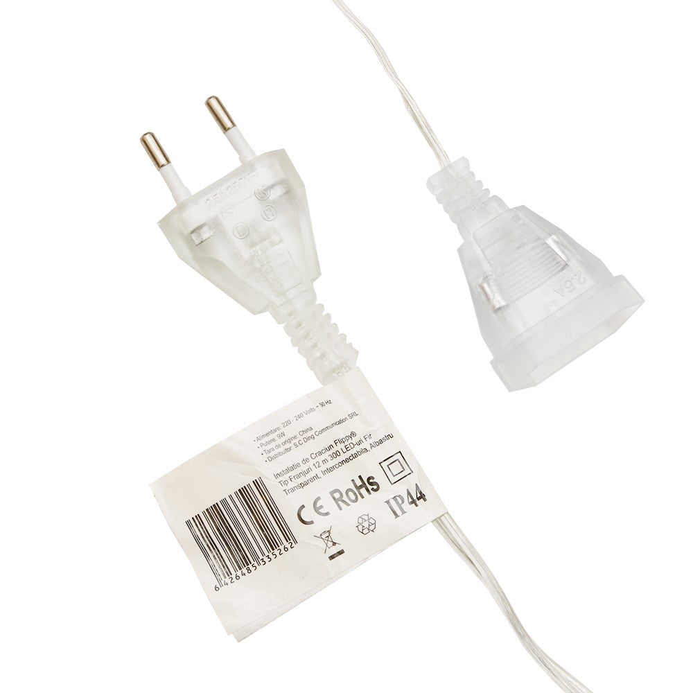Instalatie de Craciun Flippy® Tip Franjuri, 12 m, 300 LED-uri, Interconectabila, Albastru-6