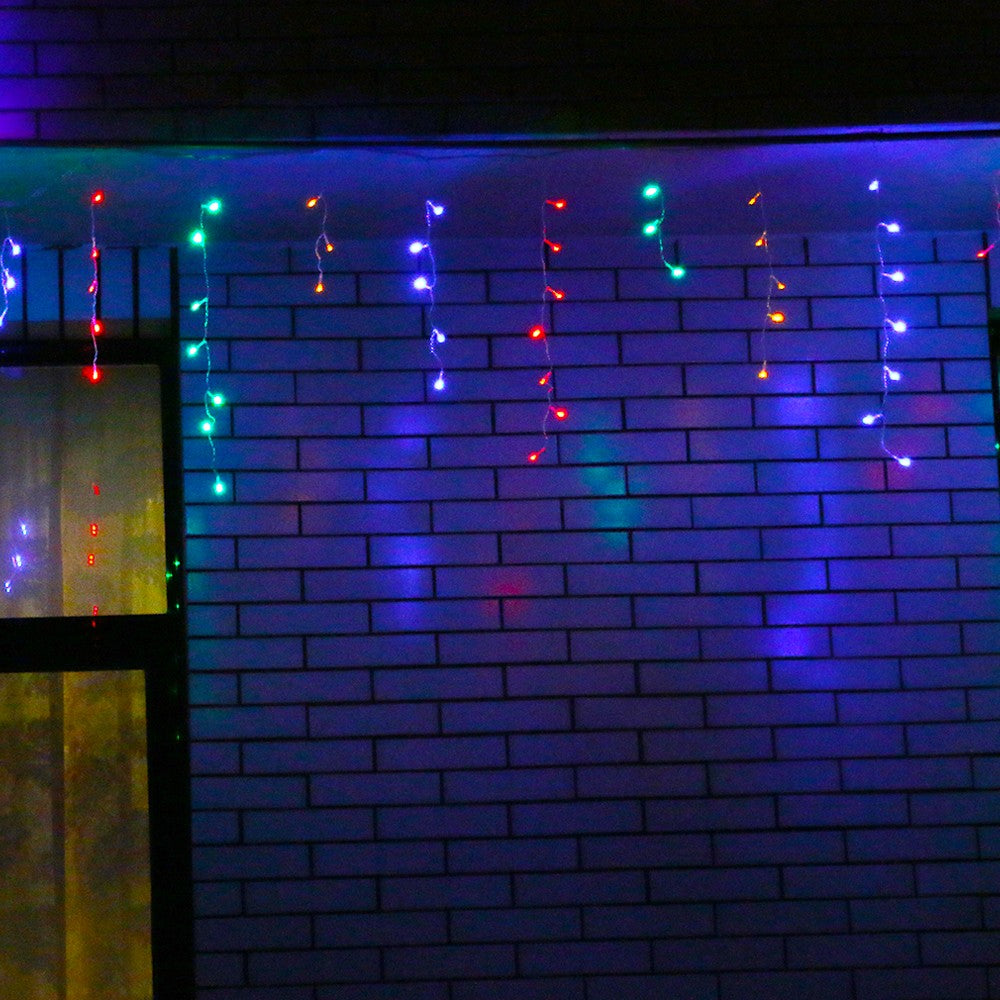 Instalatie de Craciun Flippy® Tip Franjuri, 12 m, 300 LED-uri, Interconectabila, Multicolor-3