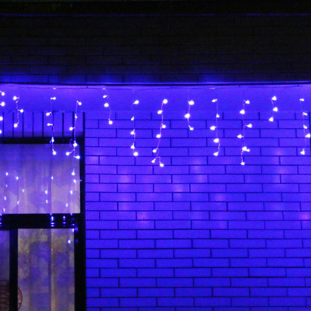Instalatie de Craciun, Flippy®, Tip Franjuri, 7 m, 200 LED-uri, Interconectabila, Albastru-3