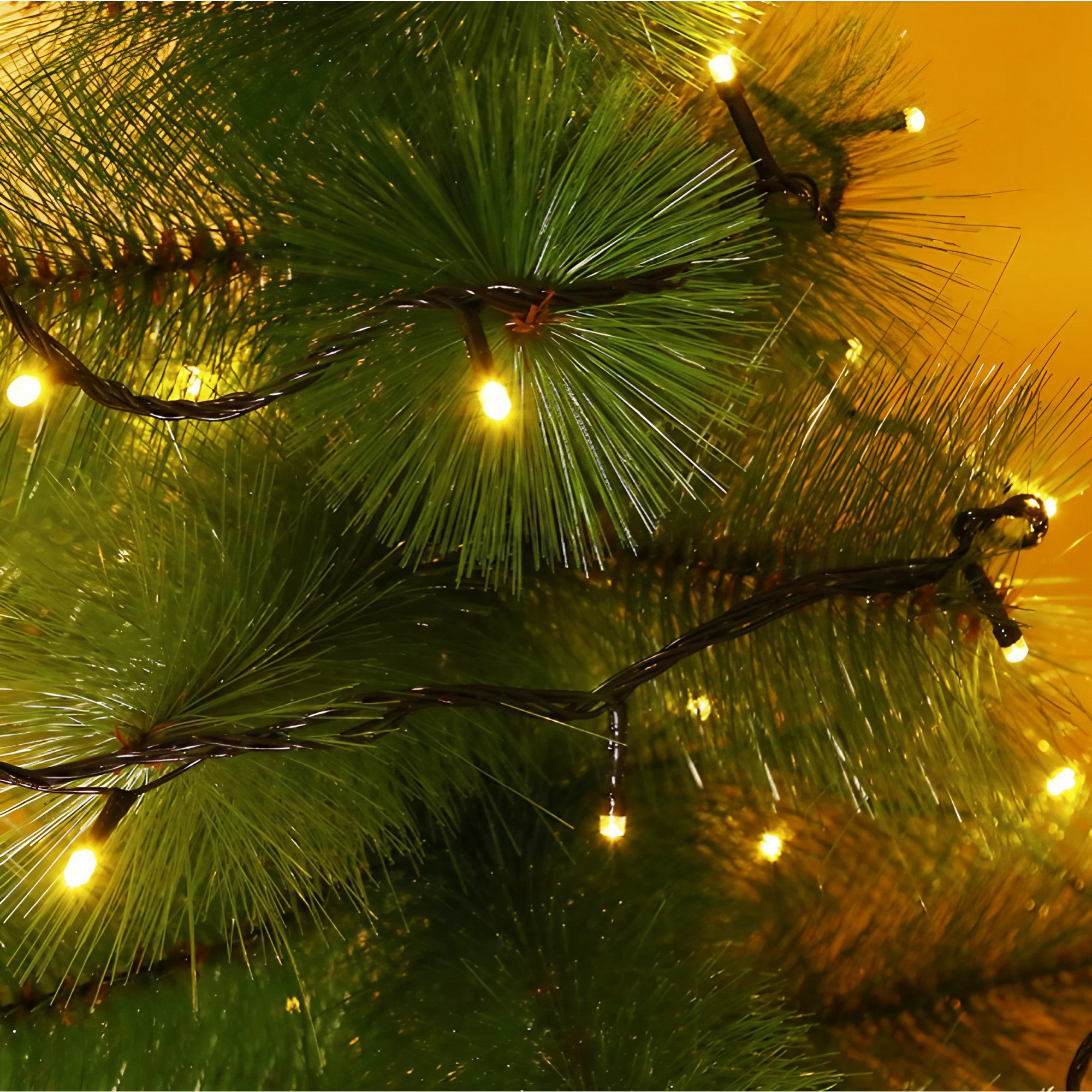 Instalatie de Craciun, Flippy, Tip Liniara, 9 m, 100 LED-uri, Interconectabila, Alb Cald, Fir Verde-4