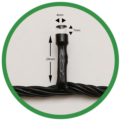Instalatie de Craciun Flippy® Tip Liniara, Fir Negru, 24 m, 300 LED-uri, Interconectabila, Alb Cald-6