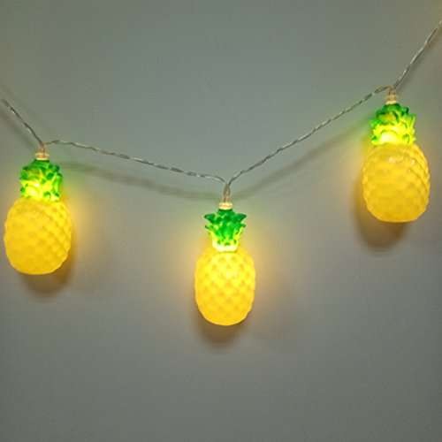 Instalatie de Craciun, Flippy®, Tip Sir cu Baterii, 1.5 m, 10 LED-uri, Model Ananas, Galben-2