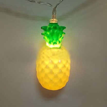 Instalatie de Craciun, Flippy®, Tip Sir cu Baterii, 1.5 m, 10 LED-uri, Model Ananas, Galben-3